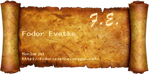 Fodor Evetke névjegykártya